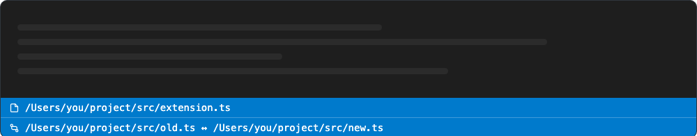 Status bar showing the active file path and a diff of two files